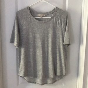Ann Taylor LOFT High Low Heather Gray Top